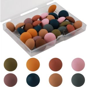 Chenquansarl-30 Pièces Puna S Mates, Épingles Carte Rondes Colorées Puna S Décoratives Résine Pointe En Acier Puna S Mignonnes Réutilisables Pour Tableaux En Liège, Bureau, Emballées Dans Une Boîte - Neuf