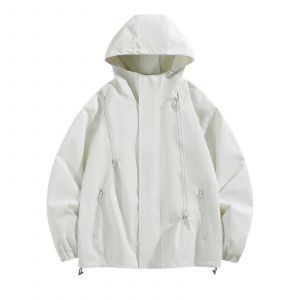 Des Hommes Imperméable Léger Longue Chemise De Paillettes Veste De Pluie Veste A7white Xxl - Neuf