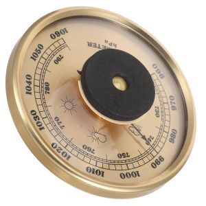 SUBZONAL-Station M&eacute;t&eacute;o Manom&egrave;tre Thermom&egrave;tre et Barom&egrave;tre Multifonction 90 MM Couleur Or Instrument M&eacute;t&eacute;orologique Analogique pour Maison Bureau la Cuisine Capteur de Pression et - Neuf