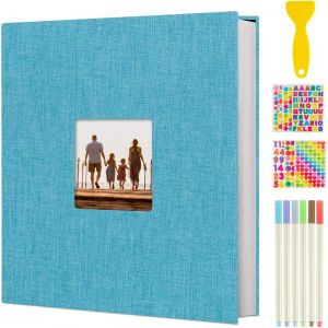 Album Photo Adhesif Diy Traditionnel Scrapbook 40 Pages, Scrapbooking Album Mariage Livre D'or, Idee Cadeau Original Pour Valentin De No&euml;l Anniversaire (Turquoise) - Neuf