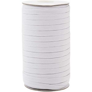 Kalanka-Bande Élastique Blanche 3/8 ""Plat Tressé Cordon Élastique Boucle D'oreille Corde Sangle Pour La Couture Bricolage Oreille Cravate Artisanat Faisant, Environ 90 100 Mètres - Neuf