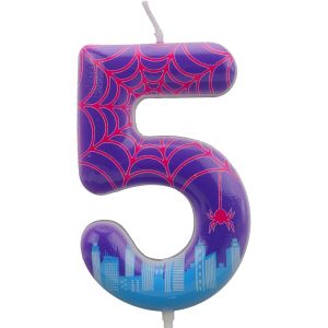 Chenquansarl-Bougie Gar&ccedil;ons Et Filles D'anniversaire Forme Chiffre, D&eacute;coration De G&acirc;teau En Toile D'araign&eacute;e Violette Bougie En Forme Chiffre Pour F&ecirc;te D&eacute;corations Sur Le Th&egrave;me D'halloween (5) - Neuf