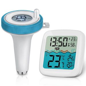 Thermomètre de piscine sans fil Capteur de température de piscine extérieure Moniteur d'humidité intérieure Eau précise et - Neuf