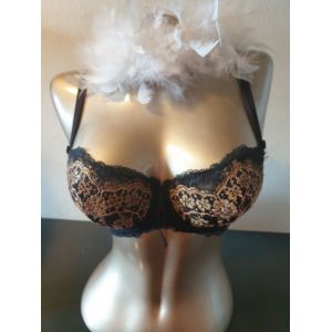 Soutien-Gorge Corbeille Noir Ambra Collection Fleur Fran&ccedil;aise 90c - Neuf