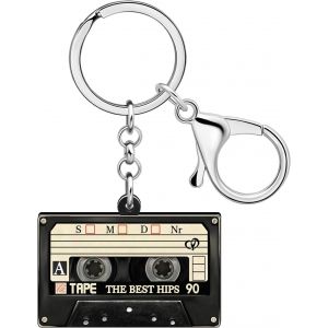 Kal-Acrylique Créatif 80s 90s Cassettes À Bande Porte-Clés Pour Femmes Filles Amateurs De Musique Bijoux Pour Clés De Voiture Charms - Neuf