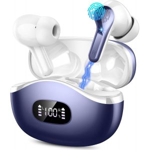 KAL-Écouteurs Bluetooth Sans Fil, Écouteur Bluetooth 5.3 Avec Enc Antibruit Mic, Oreillette Bluetooth Hifi Son Stéréo 40 Heures Durée, Ip7 Étanche Casque Bluetooth Pour Running/Gym, Ecouteurs Usb-C, - Neuf