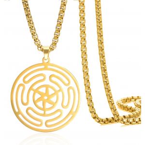 Kal-Collier De La Roue De La Déesse Hécate Collier Pendentif Strophalos Collier Symbole Hécate Collier En Acier Inoxydable Amulette Païenne Wicca Bijoux - Neuf