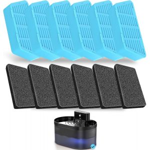 Lot De 6 Filtres De Rechange Pour Fontaine &Agrave; Eau Pour Chat, 2,2 L - Neuf