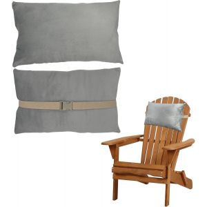 Ulteronixshop-Coussin Repose-T&ecirc;te Pour Chaise Longue, 40 X 25 X 8 Cm, Grand Coussin Inclinable Avec Sangles R&eacute;glables Pour Banc De Jardin, Chaise Longue, Gris - Neuf
