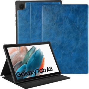 Coque &Eacute;tui Compatible avec Samsung Galaxy Tab A8 Tablette 10,5 Pouces 2022 2021 SM-X200/SM-X205/SM-X207 Etui Housse de Protection Cuir PU Support Fin Case Cover Veille/R&eacute;veil Auto,Lac Bleu - Neuf