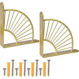 MEVRONISSHOP-Support Equerre Murale,&Eacute;querres &Eacute;tag&egrave;re de Fixation Murale Support Etageres Murales Triangle &Eacute;querre &Eacute;tagere Murale Equerre Murale Support d&iquest;&Eacute;tag&egrave;re pour Tablette Murale en Bois (D'or) - Neuf