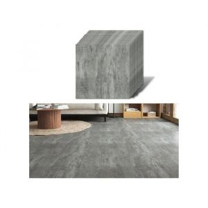 Dalles de Sol Auto-adh&eacute;sives - PVC Effet B&eacute;ton Imperm&eacute;able - Gris, 30x30cm, Lot de 12 Pi&egrave;ces - Neuf