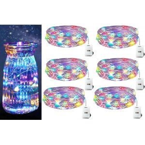 Kalanka-Guirlande Lumineuse Led, 6 Pi&egrave;ces/3 Modes Led Batterie Petite, Guirlande Lumineuse 2m 20led Avec Batterie, Pour F&ecirc;te, No&euml;l, Bricolage, Mariage, D&eacute;coration Int&eacute;rieure (Couleur) - Neuf