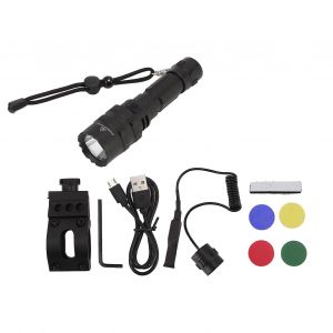 Lampe De Poche De Chasse Professionnelle, Rechargeable, Puissante, &Agrave; Led, Id&eacute;ale Pour L'ext&eacute;rieur, 5 Couleurs De Temp&eacute;rature - Neuf