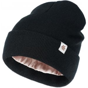 Jexnovashop-Bonnet D'hiver Doubl&eacute; En Satin Pour Homme Et Femme - Bonnet Souple Pour Cheveux - Beanie Hat Bonnet Tricot&eacute; Chaud En Satin - Neuf