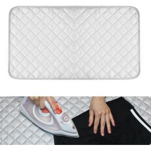 MEVRONISSHOP-Tapis &agrave; Repasser Portable - Petite Planche &agrave; Repasser de Voyage 48 x 85 cm - Coussin Pliable en Coton R&eacute;sistant &agrave; la Chaleur - Pour Repassage &agrave; la Vapeur sur Table - Neuf