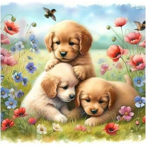 Ayuhr-Peinture Diamant Chien Labrador 40x40cm Peinture Par Numéros Peinture Diamant Chien Chiot Ensemble De Broderie Au Point De Croix Diamond Painting Chiens Artisanat Puzzle Diamond Chien - Neuf