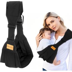 Kalanka-Porte Bebe Echarpe De Portage Bebe, Bandoulière Réglable, Portable Echarpe De Portage Bebe, Porte-Bébé Latéral, Ceinture Porte Bebe, Porte-Bébé Nouveau-Né Nourrissons Jusqu'à 20 Kg (Noir) - Neuf