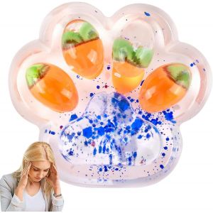 Kal-Squishy Patte G&eacute;ante, Jouet Patte De Chat Anti Stress Patte Squishy,Squishy Toy Jouet &Agrave; Presser En Forme De Pattes De Chat Jouets Squishy Patte De Gros Chat, Fidget Toys Pour (Carrot) - Neuf