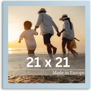 CMWX-Cadre Photo Klee 21x21 cm en Bleu - Simple et Moderne en Bois - Ch&acirc;ssis pour l'image 21x21 - Neuf