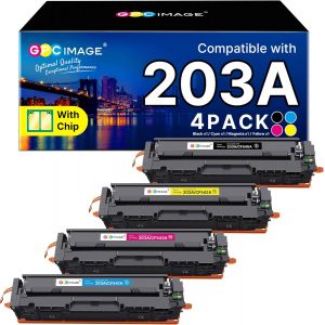 203A Cf540A Toner Compatible Pour Hp 203A Cf540A 203X Toner Pour Laserjet Pro Mfp M281Fdw M281Fdn M280Nw M254Dw M254Nw Cf540A Cf541A Cf542A (Noir Cyan Jaune Magenta, 4-Pack) - Neuf