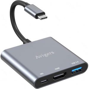 TRAHOO-Adaptateur USB C vers HDMI 4K, 3 en1 Multiport Adapter USB C avec HDMI, PD Charge 100W,USB 3.0, USB C hub pour Samsung, MacBook Pro/Air, Google Chromebook, HP, Surface etc. - Neuf