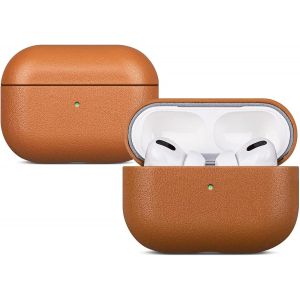 [Nappa Series] Coque AirPods Pro - &Eacute;tui en Cuir pour AirPods Pro - Fabriqu&eacute; &agrave; la Main avec du v&eacute;ritable Cuir - Housse AirPods Pro Cuir - Cover Protection AirPods Pro - Brun Case - Neuf