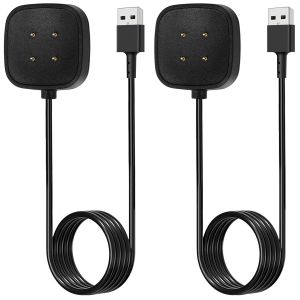 Chargeur C&acirc;ble pour Montre Intelligente Fitbit Versa 3, Cordon de Chargeur de Remplacement USB pour Chargeur Fitbit Versa 4, Versa 3, Sense 2, Sense smartwatche, 1 M /2 Pack - Neuf