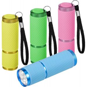 4 Pi&egrave;ce Lampe De Poche Enfant, Mini Lampe Torche Nuit, Petite Lampe De Poche Avec Lanyard, Lampe Torche Pour Camping Randonn&eacute;e Outdoor - Neuf