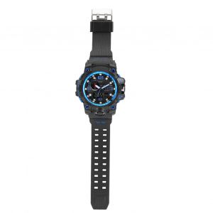 Montre De Sport Multifonctionnelle A Double Affichage Smael, Montre-Bracelet Electronique Etanche (Noir Et Bleu) - Neuf