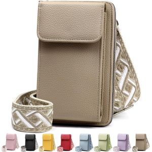 Pochette T&eacute;l&eacute;phone Portable, Sacoche Femme Bandouli&egrave;re Avec Bandouli&egrave;re R&eacute;glable, Sac T&eacute;l&eacute;phone Portable Femme Portefeuille En Cuir Pu Pour T&eacute;l&eacute;phone 7 - Neuf