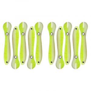10pcs 10cm/6g Loche Forme 3d Poissons Yeux Faux App&acirc;ts M&eacute;tal Cercle Doux Bionique Leurres Fournitures De P&ecirc;che - Vert & Blanc 10 Pcs - Neuf