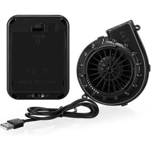 KALANKA-Mini Ventilateur Soufflant Électrique Ventilateur de Costume Gonflable Mini Ventilateur à Air Soufflé Portable Souffleur Alimenté par USB pour Cosplay Carnaval Halloween(Noir) - Neuf