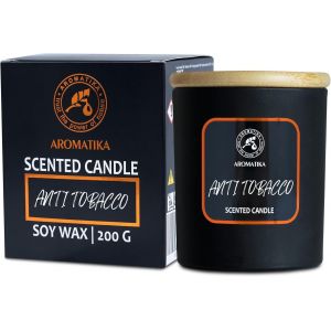 SANSH-Bougie Parfumée Anti Tabac 200g - Bougie de Huile Essentielle de Menthe Poivrée - Bougie de Cire de Soja - Désodorisant pour la Maison - Bougie en Jarre - Cadeau pour Hommes - Aromathérapie - Neuf