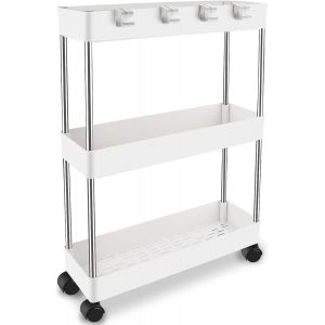 Chenquansarl-Chariot De Rangement, Desserte &Agrave; Roulettes &Agrave; 3 &Eacute;tag&egrave;res, Rangement Cuisine, Chariot De Salle De Bain, &Agrave; Roulettes - Neuf