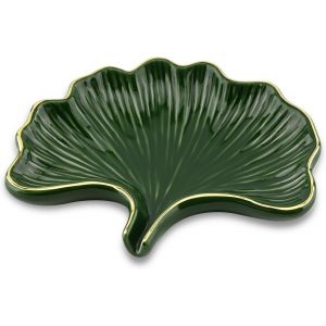 Porte Savon Ceramique,Porte Savon en Forme de Feuille de Ginkgo,Porte Savon Salle de Bain,Support Savon Solide pour Cuisine,Baignoire,Évier et Douche (Vert) - Neuf