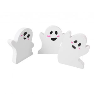 Lot de 3 panneaux de table fantômes mignons,décorations d'Halloween pour fête,maison,étagère - Neuf