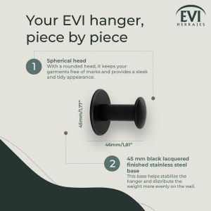 Tzf-Cintre De Salle De Bain | Crochet Mural En Acier Inoxydable | Laqué Noir | Pour Suspendre Vêtements, Manteaux Ou Serviettes | Porte-Serviettes Adhésif Et/Ou Vis | 188dualng - Neuf