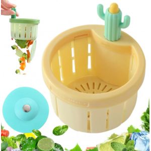 Lot de 2 filtres d'&eacute;vier avec poign&eacute;e,filtre d'&eacute;vier de cuisine,anti-obstruction (1,jaune) - Neuf