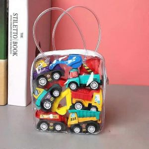 con 6pcs Car Model Toy Pull Back Car Toys Mobile Vehicle Fire Truck Taxi Model Kid Mini Cars Boy Toys Gift Diecasts Toy for Children-Ing&eacute;nierie A-6Pcs - Neuf