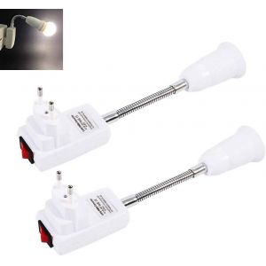 Kalanka-Bras Douille E27 Avec Interrupteur Sans Fil Pour Lampe De Cuisine, Ac 230v, Spot E27 Lampe De Lecture Murale, Compatible Ampoule Led, Lampe De Garage, Lot De 2 (Sans Ampoule) - Neuf