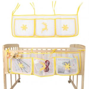 Hjlian Sac De Rangement Suspendu A 3 Poches En Maille Nylon, Grande Capacite, Pour Lit De Bebe, Organisateur Pour La Maison - Neuf