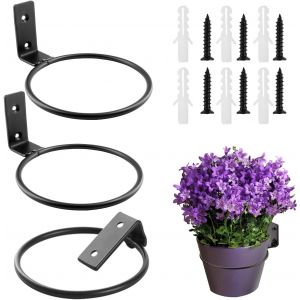 Lot De 3 Supports Muraux Pliables En M&eacute;tal Robuste De 15,2 Cm Pour Pot De Fleurs &Agrave; Fixer Au Mur Pour La Maison Ou Le Jardin (15,2 Cm) - Neuf