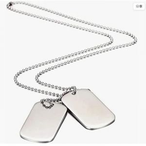 Collier Pendentif Homme Double Plaque, Armée Style Militaire Dog Tag En Acier Inoxydable Pour Homme Et Garçon - Neuf