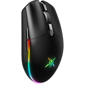 DDA-Souris Gamer, 8000 DPI Rechargeable, Souris Gaming sans Fil/Souris Filaire Double Mode, 6 Boutons Programmables, 6 Modes RGB, Compatible avec Windows XP/11/10/8/7 - Neuf