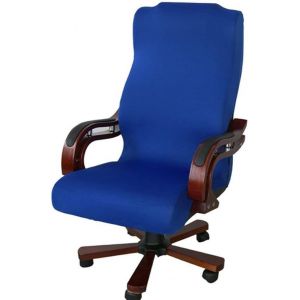 Housse De Chaise De Bureau (Bleu L), Universelle, Remplaçable, Amovible, Rotative, Élastique, Housse De Fauteuil De Patron, Pantoufles - Neuf