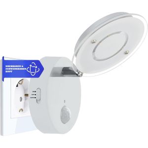 Tg2635-016 Veilleuse Led 230 V - Déclenchement/Extinction Automatiques - Avec Détecteur De Mouvement - Blanc - Neuf