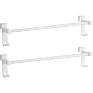 Lot de 2 Porte-Serviettes rétractables à Suspendre sur la Porte de la Salle de Bain avec Crochets,Porte-Serviettes d'évier en Acier Inoxydable avec Longueur réglable,Porte-Serviettes pour - Neuf