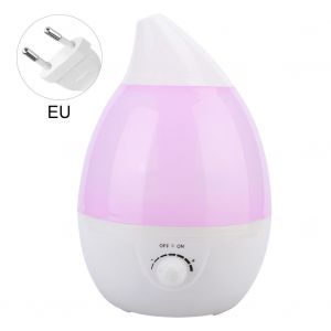 HJLIAN Humidificateur d'air ultrasonique a 7 couleurs avec veilleuse et diffuseur d'aromes en forme de goutte d'eau (prise UE rose 220 V) - Neuf