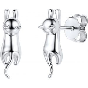 Boucle D'oreille Animal Femme Argent 925 Plaqué Or Clous Et Puces/Pendante/Créoles Forme Chien/Chat/Tortue/Hérisson Bijoux Pour Fille.[X2473] - Neuf